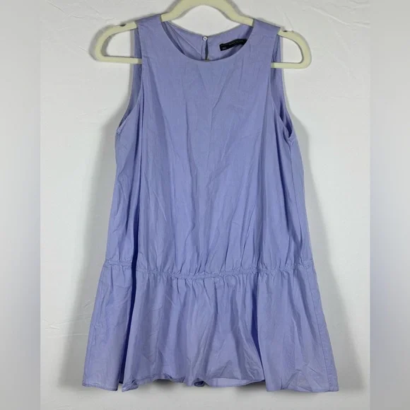 NWOT Zara Soft Blue Mini Romper Dress- S - Picture 5 of 14